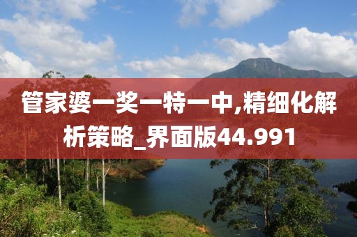 管家婆一獎一特一中,精細(xì)化解析策略_界面版44.991