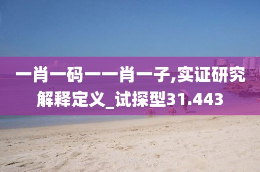 一肖一碼一一肖一子,實(shí)證研究解釋定義_試探型31.443