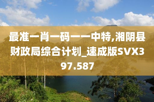 最準(zhǔn)一肖一碼一一中特,湘陰縣財(cái)政局綜合計(jì)劃_速成版SVX397.587