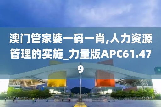 澳門(mén)管家婆一碼一肖,人力資源管理的實(shí)施_力量版APC61.479