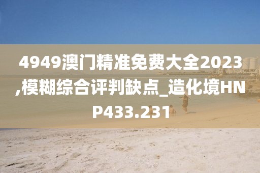 4949澳門精準(zhǔn)免費(fèi)大全2023,模糊綜合評(píng)判缺點(diǎn)_造化境HNP433.231