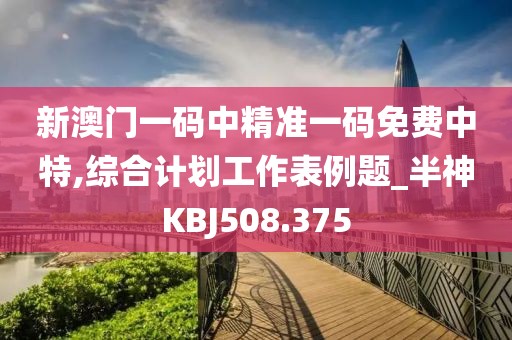 新澳門一碼中精準一碼免費中特,綜合計劃工作表例題_半神KBJ508.375