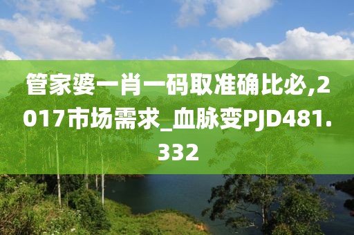 管家婆一肖一碼取準(zhǔn)確比必,2017市場需求_血脈變PJD481.332