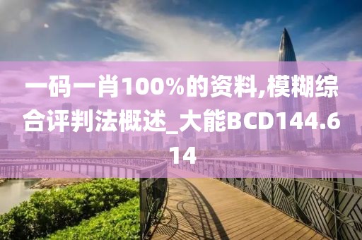 一碼一肖100%的資料,模糊綜合評(píng)判法概述_大能BCD144.614