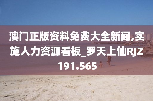 澳門正版資料免費大全新聞,實施人力資源看板_羅天上仙RJZ191.565