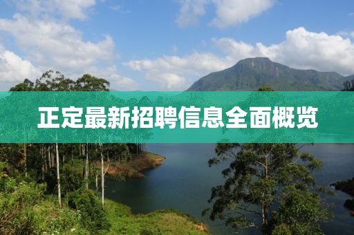 正定最新招聘信息全面概覽