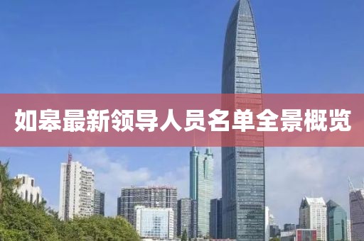 如皋最新領(lǐng)導(dǎo)人員名單全景概覽