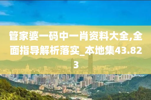 管家婆一碼中一肖資料大全,全面指導解析落實_本地集43.823
