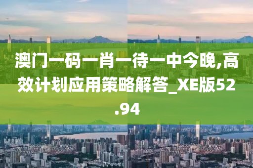 澳門一碼一肖一待一中今晚,高效計劃應(yīng)用策略解答_XE版52.94