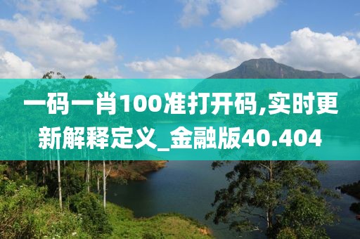 一碼一肖100準(zhǔn)打開碼,實時更新解釋定義_金融版40.404