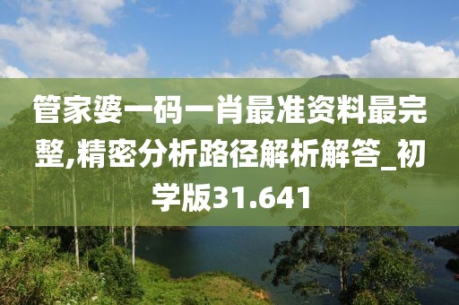 管家婆一碼一肖最準(zhǔn)資料最完整,精密分析路徑解析解答_初學(xué)版31.641