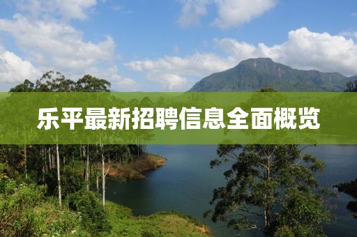 樂(lè)平最新招聘信息全面概覽