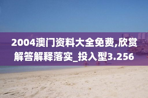 2004澳門資料大全免費(fèi),欣賞解答解釋落實(shí)_投入型3.256