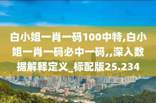 白小姐一肖一碼100中特,白小姐一肖一碼必中一碼,,深入數(shù)據(jù)解釋定義_標(biāo)配版25.234