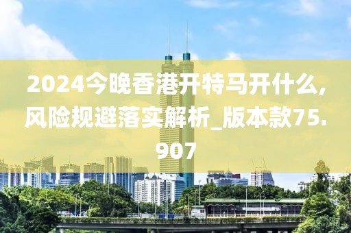 2024今晚香港開特馬開什么,風(fēng)險規(guī)避落實解析_版本款75.907