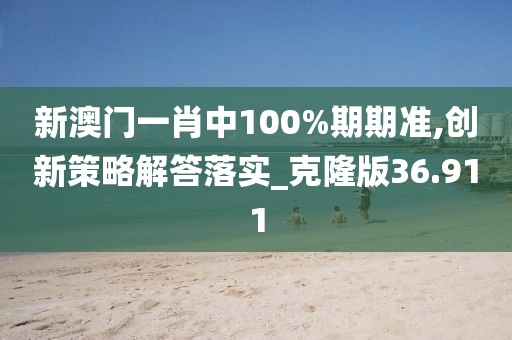 新澳門一肖中100%期期準(zhǔn),創(chuàng)新策略解答落實(shí)_克隆版36.911