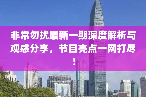 非常勿擾最新一期深度解析與觀感分享，節(jié)目亮點(diǎn)一網(wǎng)打盡！