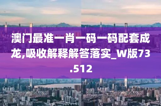 澳門最準(zhǔn)一肖一碼一碼配套成龍,吸收解釋解答落實_W版73.512
