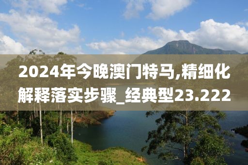 2024年今晚澳門特馬,精細化解釋落實步驟_經(jīng)典型23.222