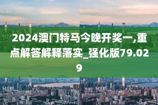 2024澳門特馬今晚開獎一,重點解答解釋落實_強化版79.029