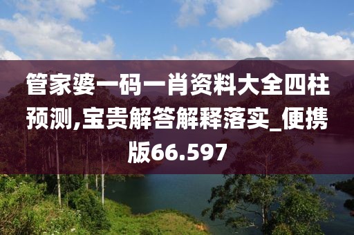 管家婆一碼一肖資料大全四柱預(yù)測(cè),寶貴解答解釋落實(shí)_便攜版66.597