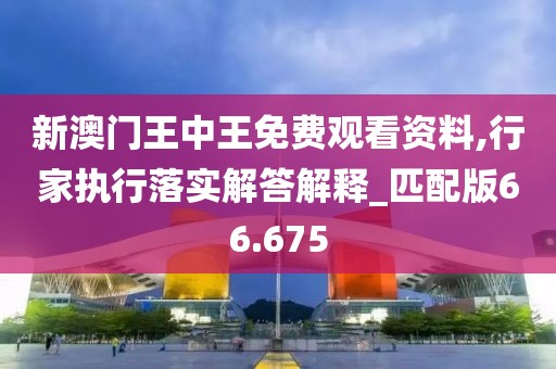 新澳門王中王免費觀看資料,行家執(zhí)行落實解答解釋_匹配版66.675