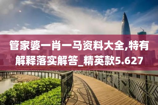 管家婆一肖一馬資料大全,特有解釋落實(shí)解答_精英款5.627